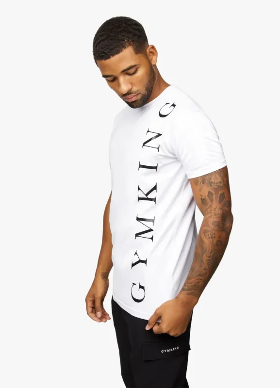 Gym King Text Logo Tee - White sold by The Gym King