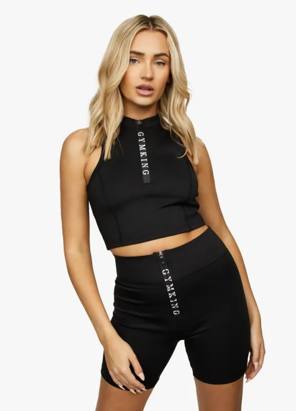 Gym King Dynamic Zip Tank - Black sold by The Gym King