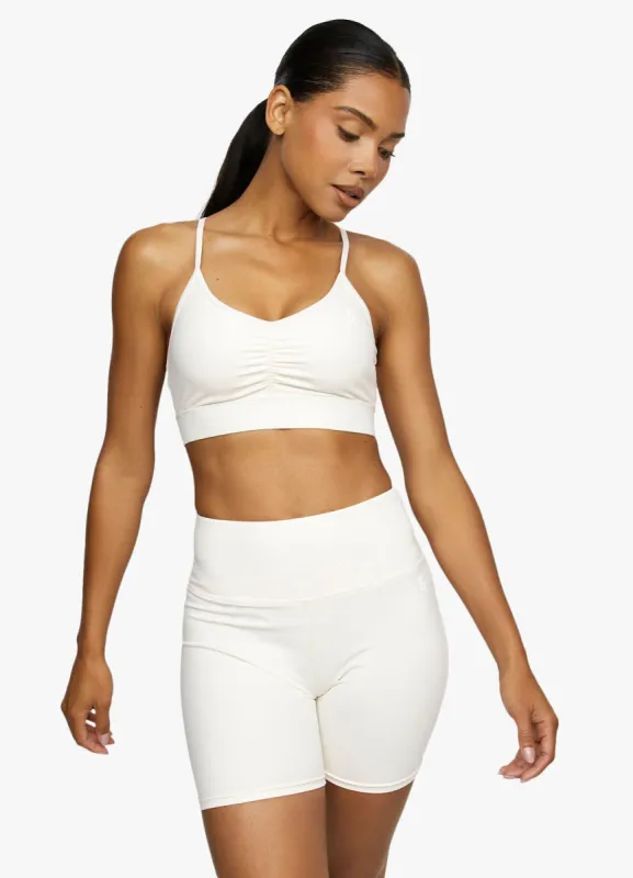 Gym King Scrunch Sports Bra - Cream sold by The Gym King
