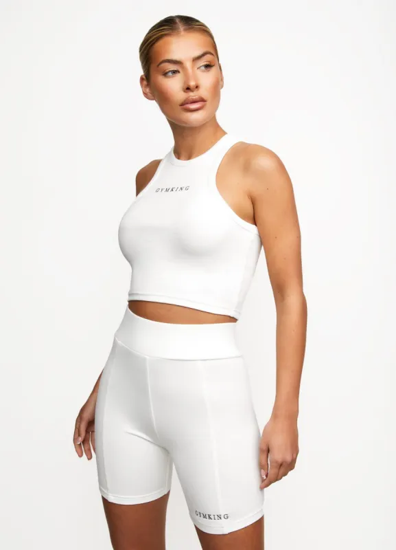 Gym King Release Rib Racer Tank -  Off-White sold by The Gym King