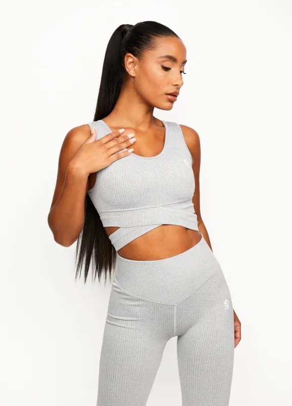 Gym King Balance Rib Bra - Mid Grey Marl sold by The Gym King