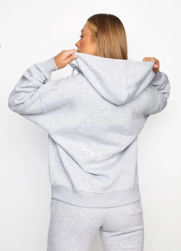 Gym King Recharge Full Zip Hoodie - Grey Marl sold by The Gym King