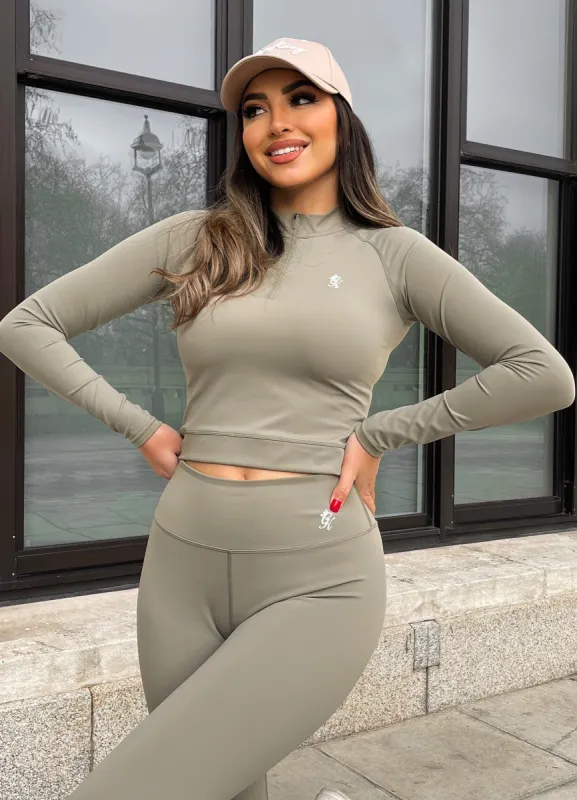 Gym King 365 Long Sleeve 1/4 Zip - Pale Olive sold by The Gym King
