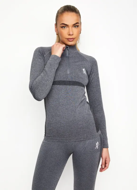 Gym King Energy 1/4 Zip Funnel - Mid Grey Marl sold by The Gym King