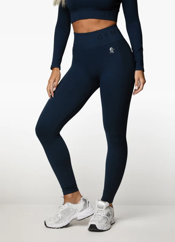 Gym King Formation Rib Legging - Ink Blue sold by The Gym King