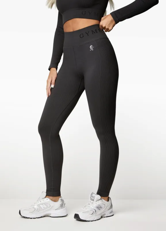 Gym King Formation Rib Legging - Dark Pewter sold by The Gym King