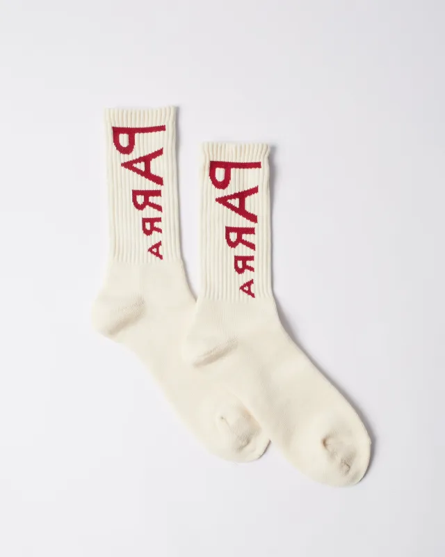Reversed flag logo crew socks made by by Parra