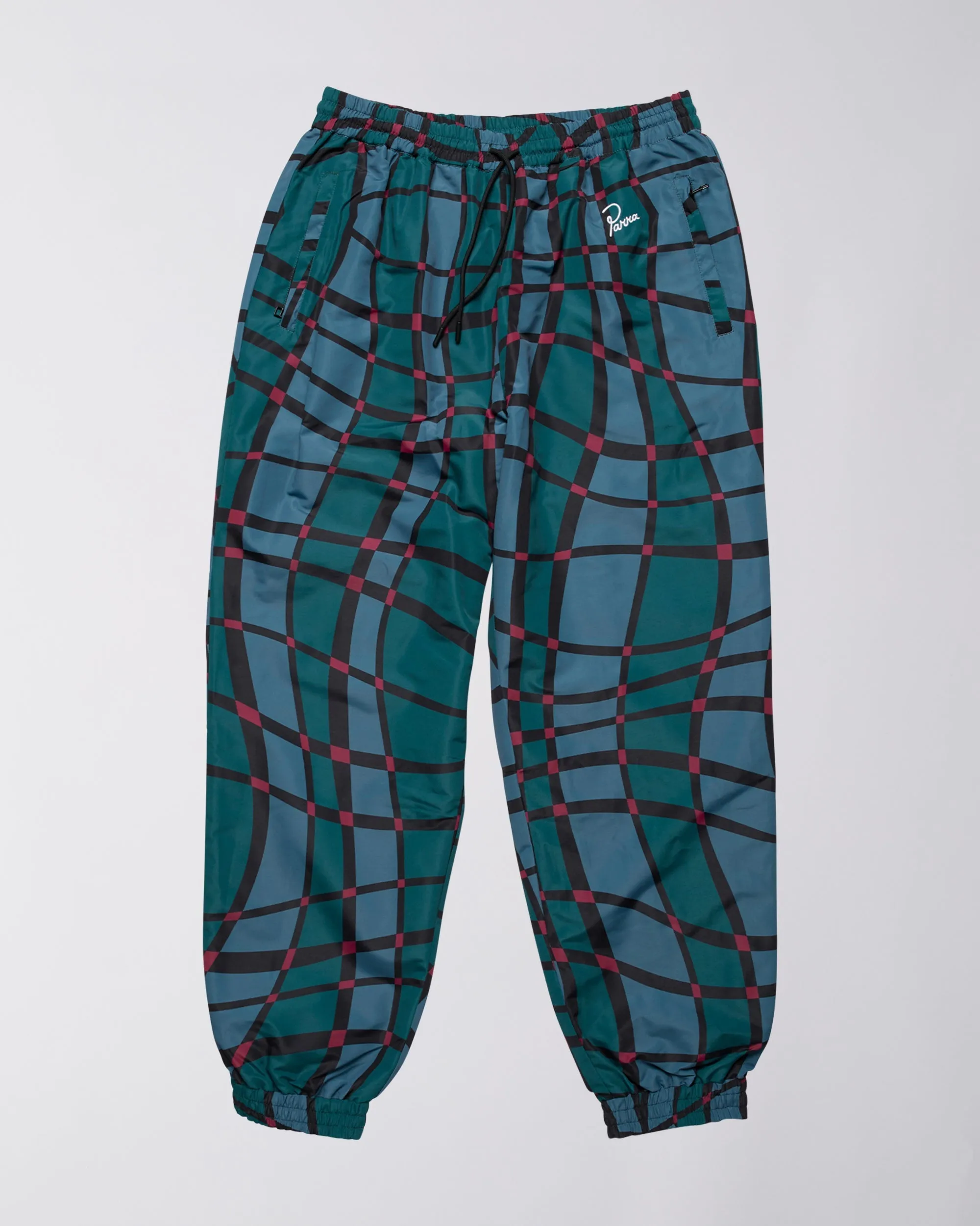 squared waves pattern track pants sold by by Parra