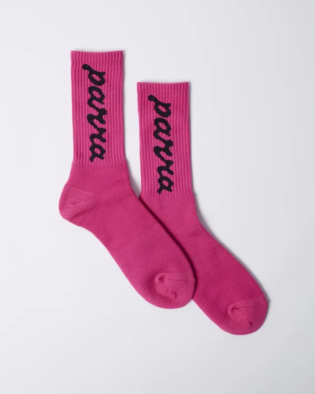Lowercase scriptlogo crew socks made by by Parra