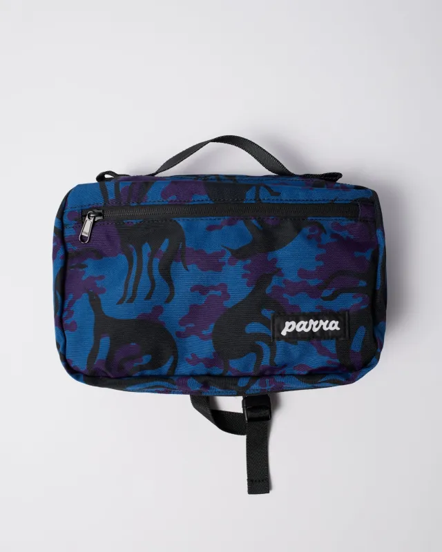 Purple camo beast toiletry bag made by by Parra
