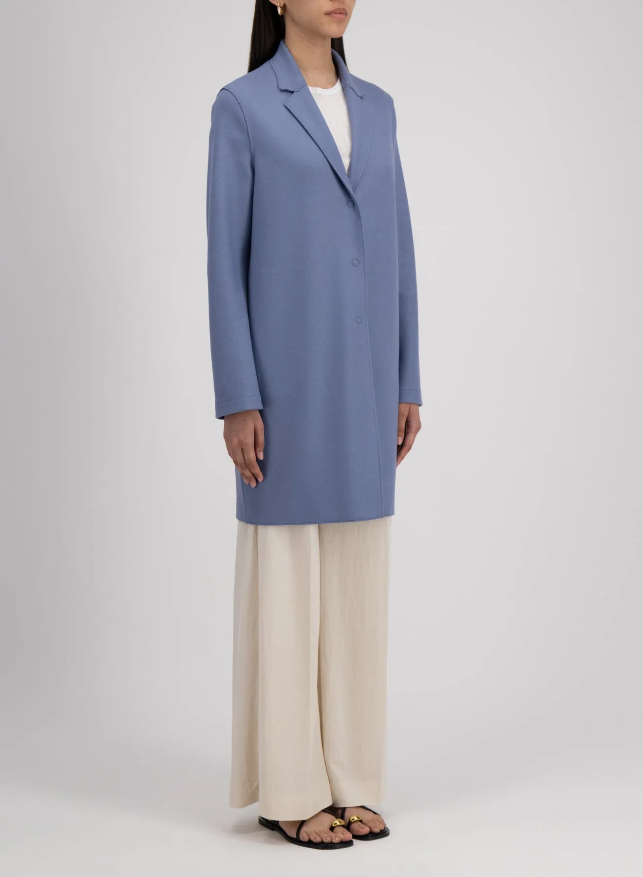 Cocoon coat wool & cashmere blend sold by Harris Wharf London product image thumbnail 3