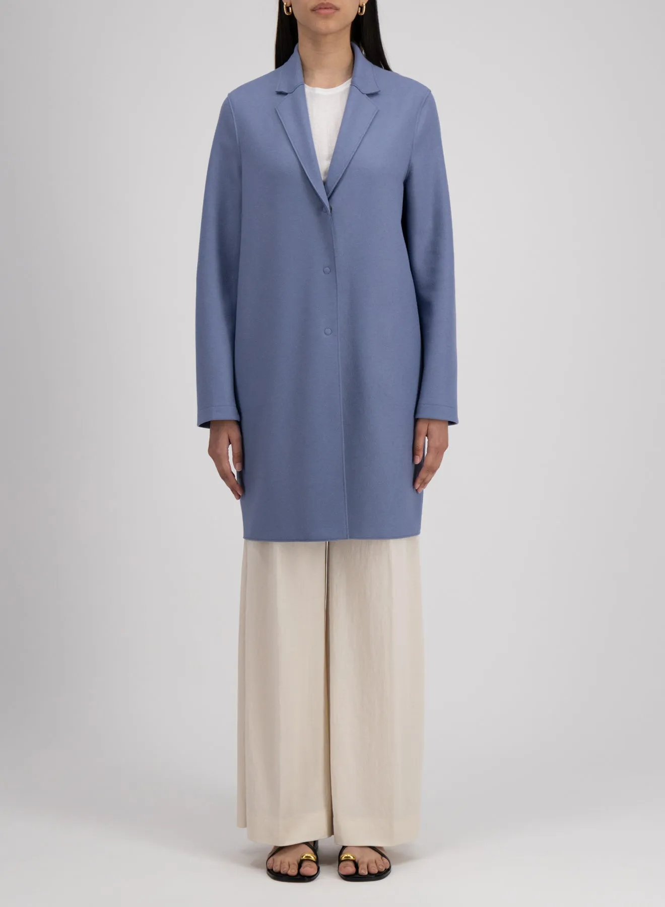 Cocoon coat wool & cashmere blend sold by Harris Wharf London product image thumbnail 2