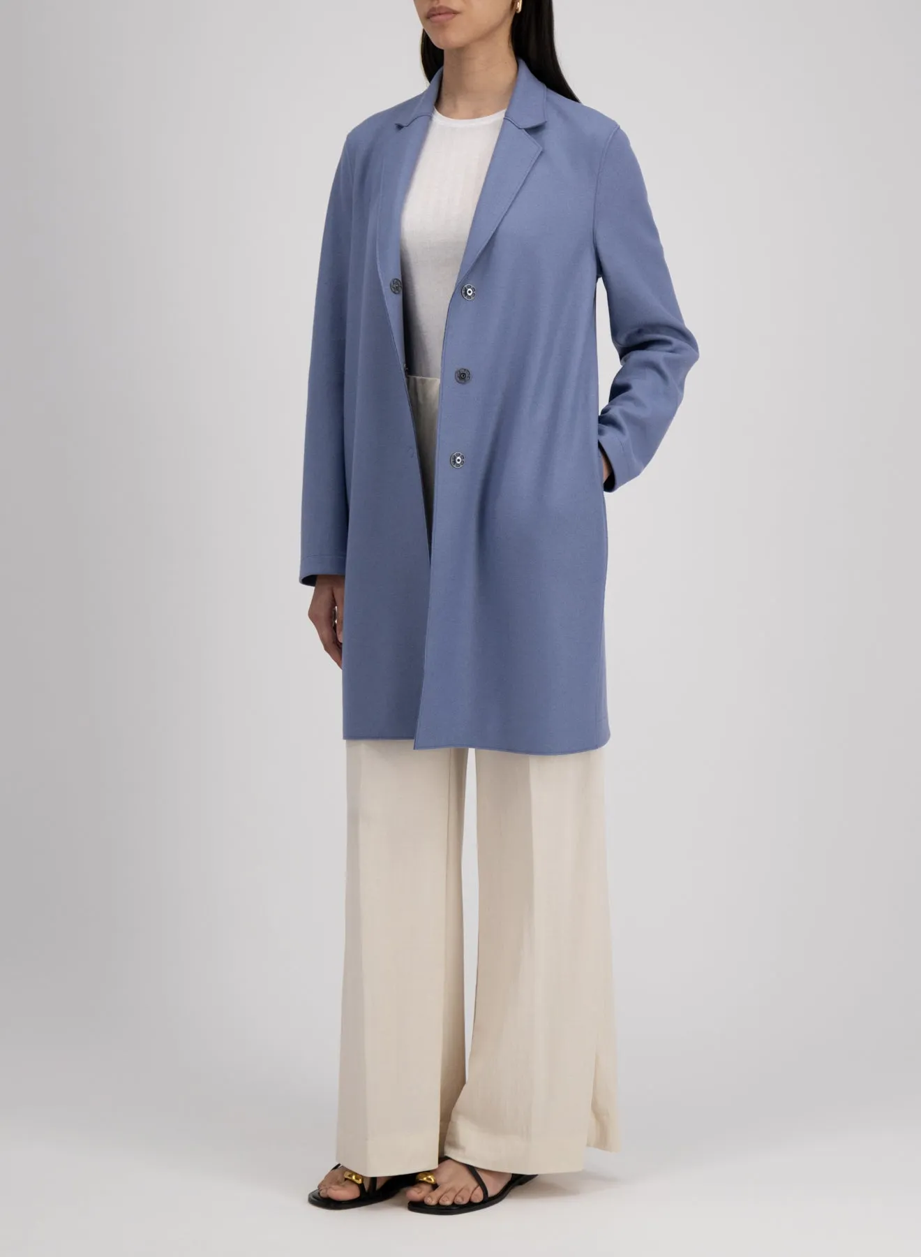 Cocoon coat wool & cashmere blend sold by Harris Wharf London product image thumbnail 5