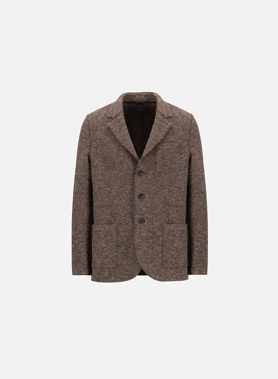 Travel blazer boiled wool sold by Harris Wharf London