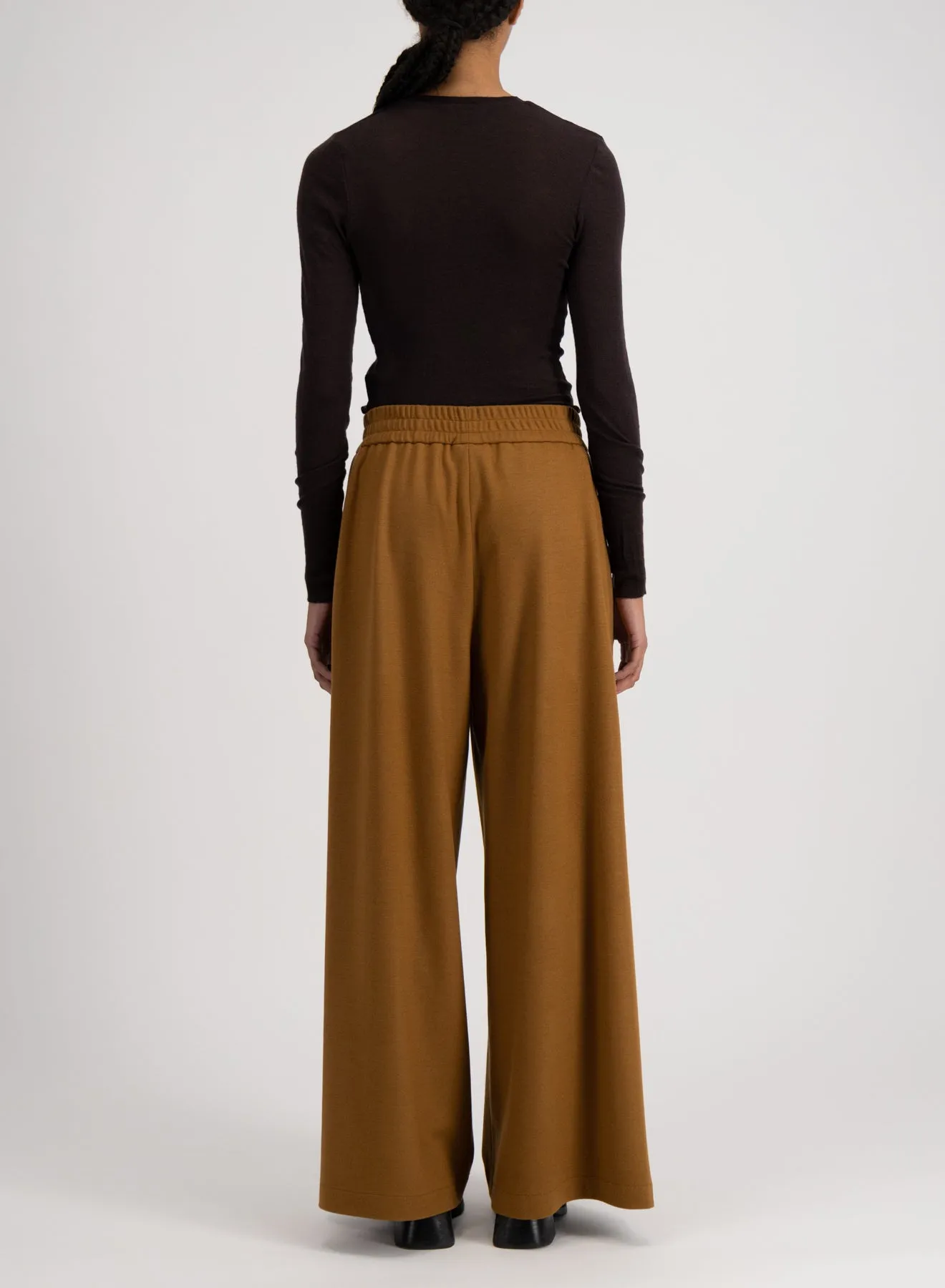 Palazzo jogging trousers superfine merino sold by Harris Wharf London product image thumbnail 4