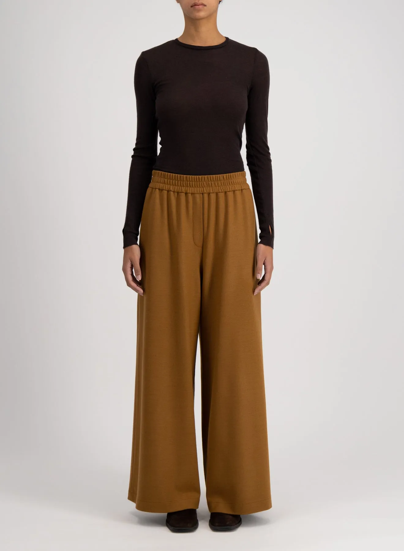 Palazzo jogging trousers superfine merino sold by Harris Wharf London product image thumbnail 2