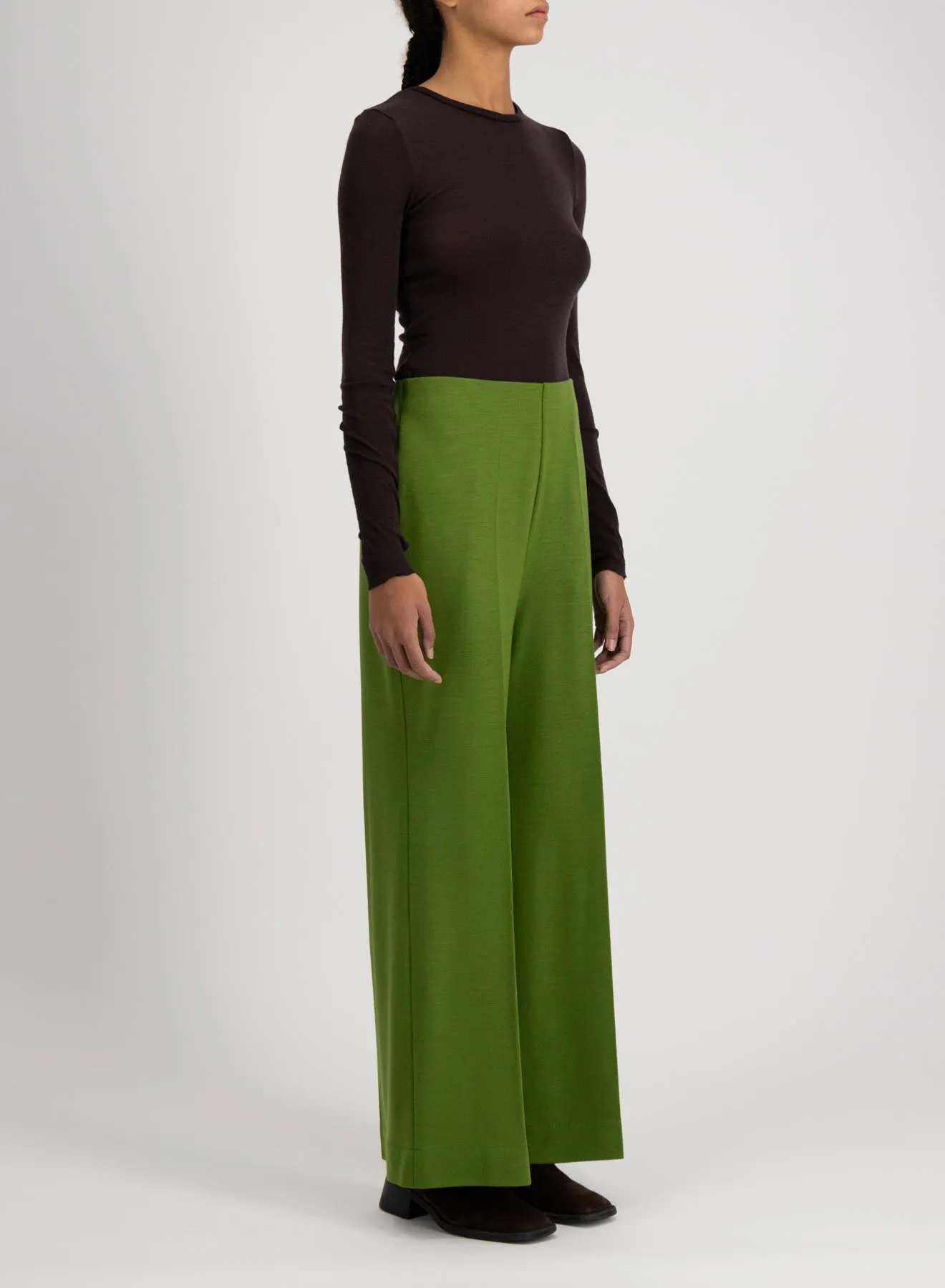 Flared trousers superfine merino sold by Harris Wharf London product image thumbnail 3