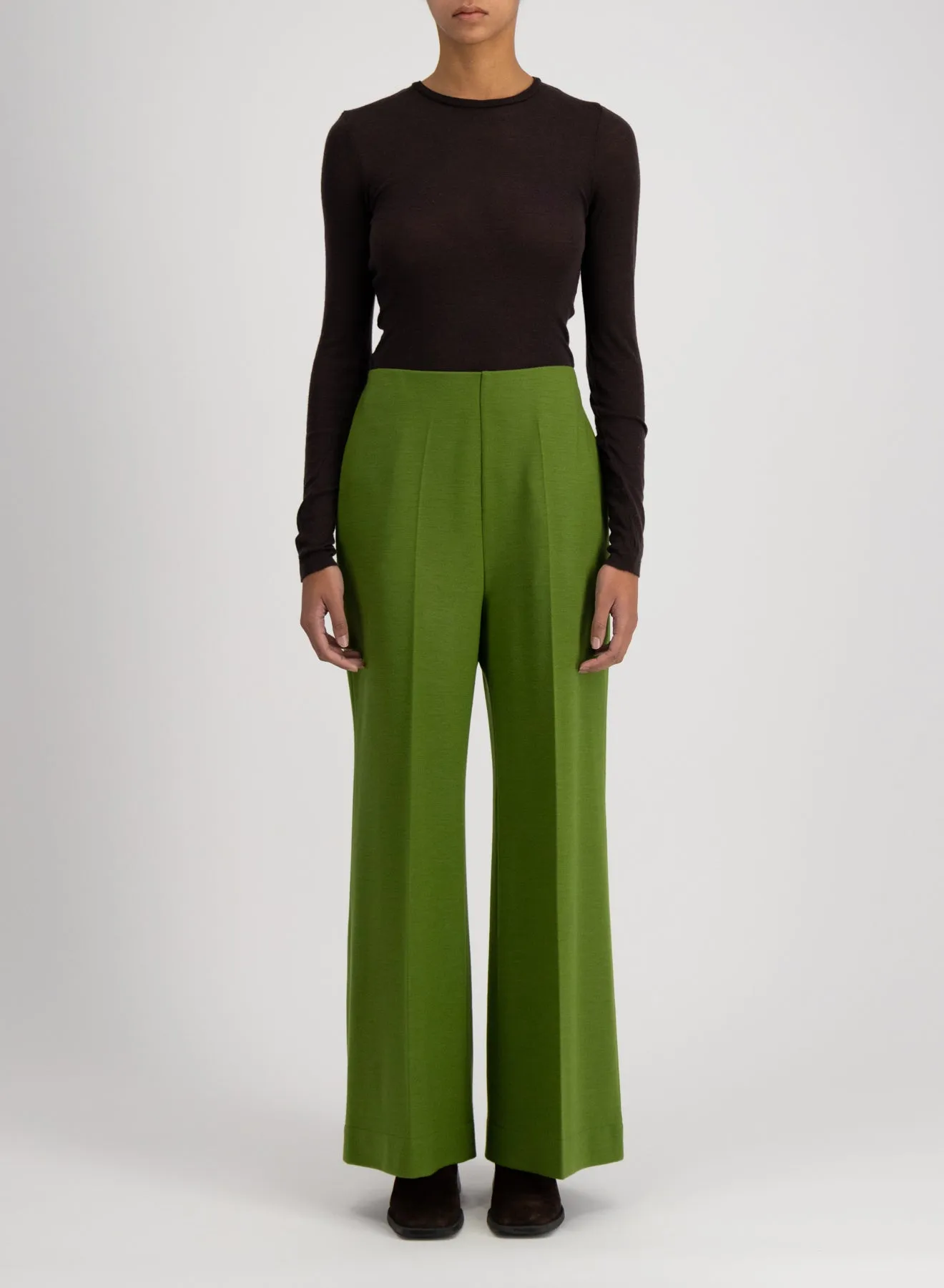 Flared trousers superfine merino sold by Harris Wharf London product image thumbnail 2