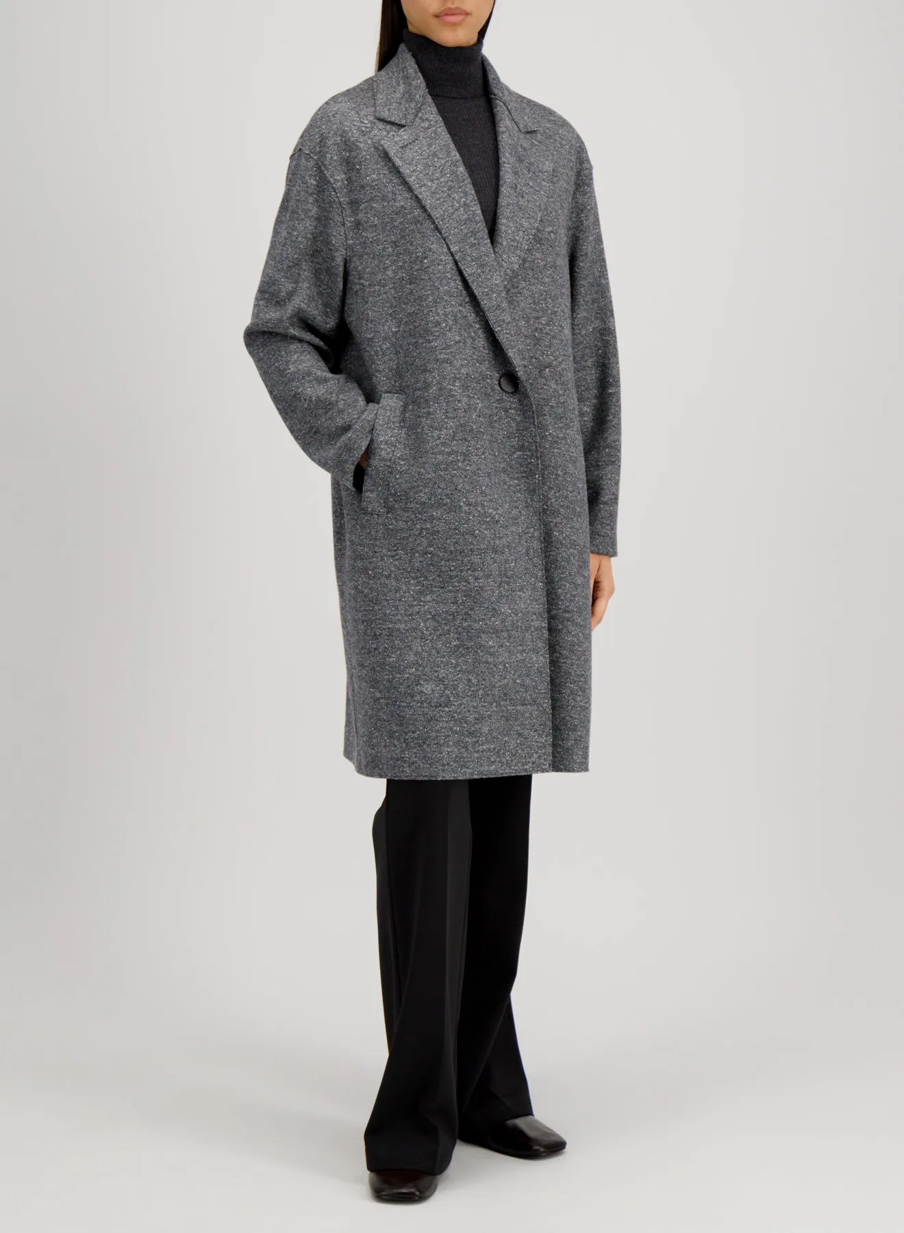 Oversized coat donegal sold by Harris Wharf London product image thumbnail 3