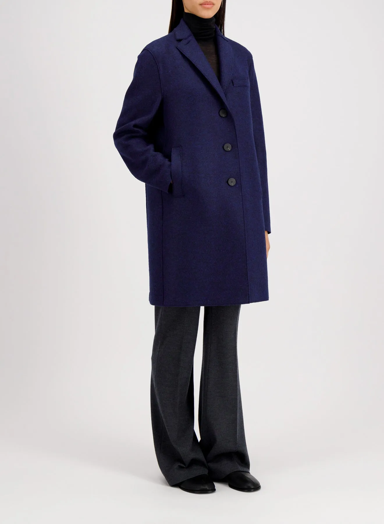 Topcoat pressed wool sold by Harris Wharf London product image thumbnail 3