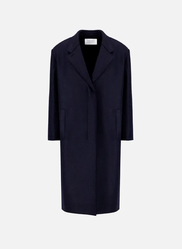 Grandad coat pressed wool sold by Harris Wharf London