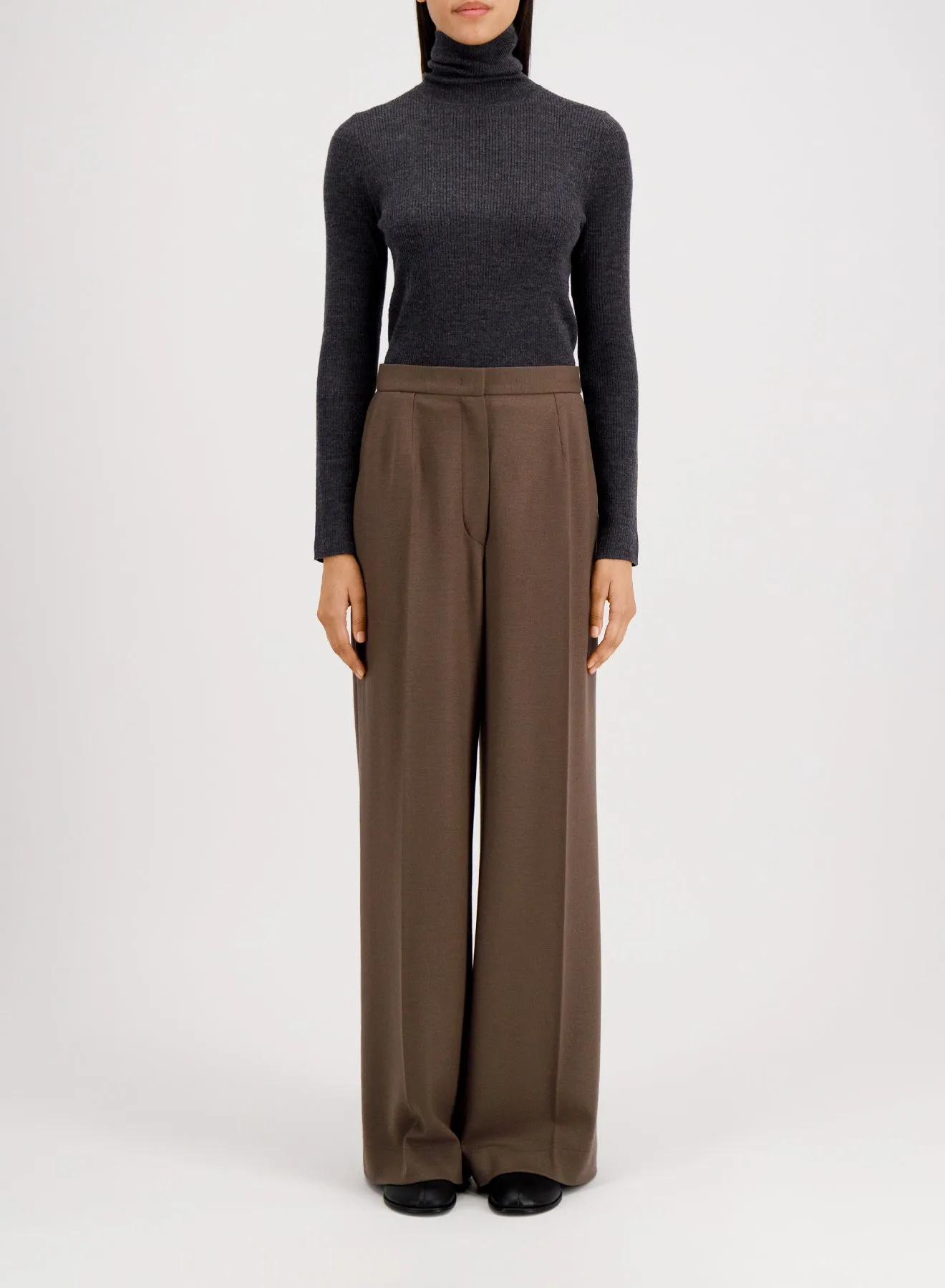 Palazzo trousers superfine merino sold by Harris Wharf London product image thumbnail 2