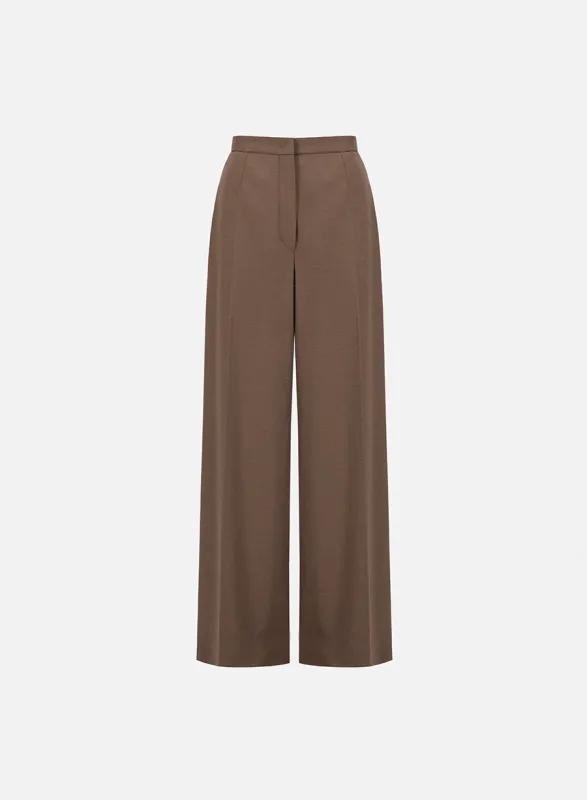 Palazzo trousers superfine merino sold by Harris Wharf London
