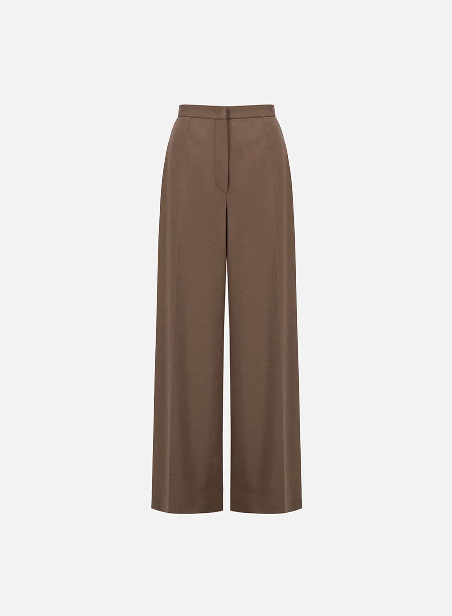 Palazzo trousers superfine merino sold by Harris Wharf London