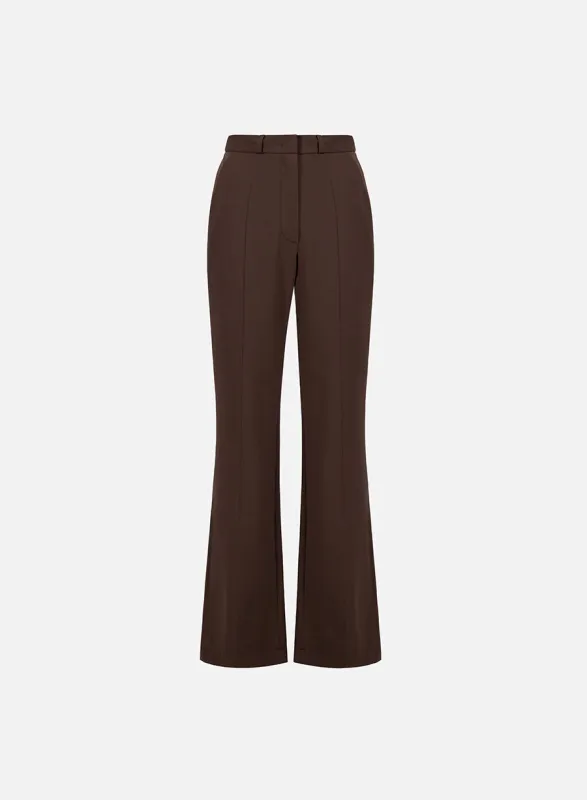 Flared fitted trousers viscose flannel sold by Harris Wharf London