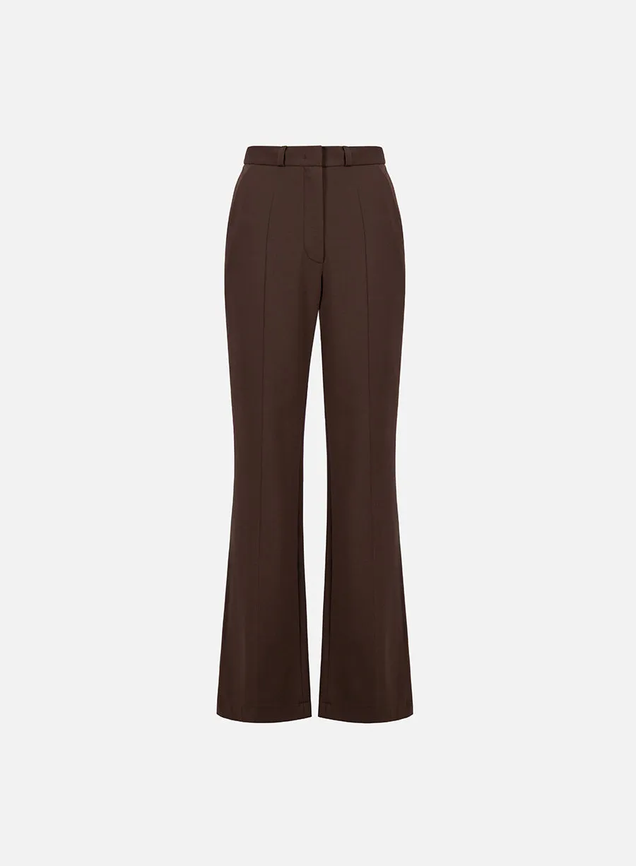 Flared fitted trousers viscose flannel sold by Harris Wharf London