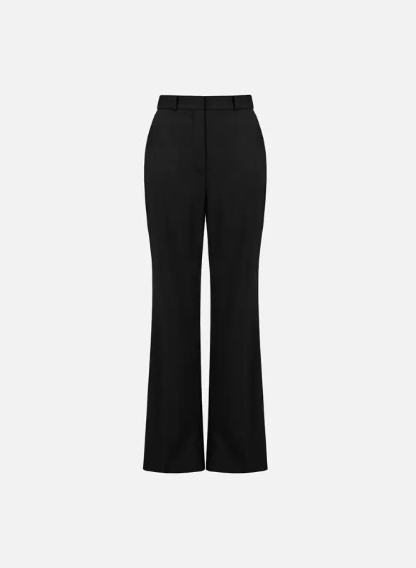 Flared fitted trousers viscose flannel sold by Harris Wharf London