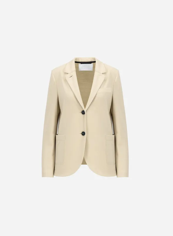 Stand up collar blazer in superfine merino made by Harris Wharf London
