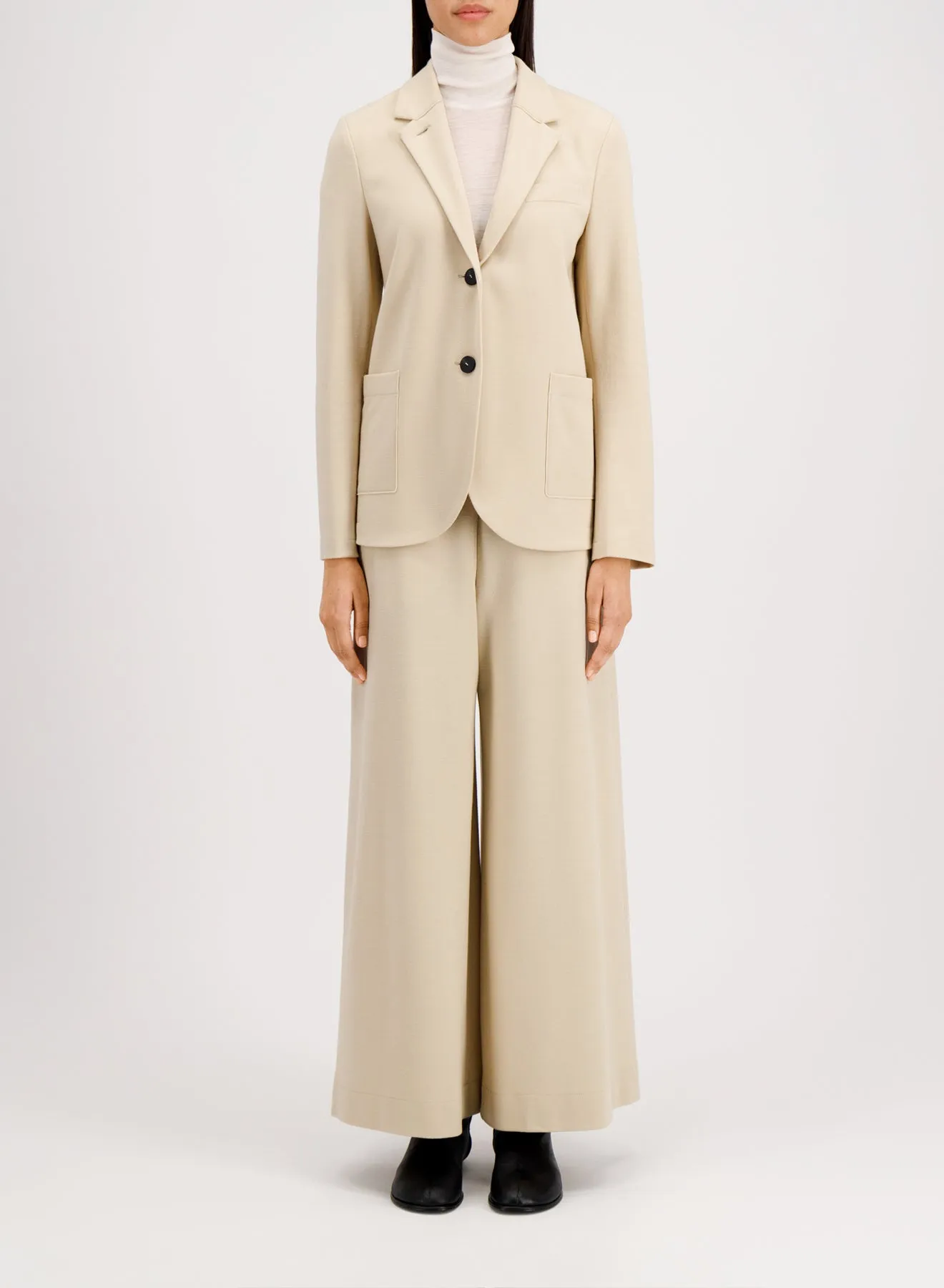 Stand up collar blazer in superfine merino sold by Harris Wharf London product image thumbnail 2