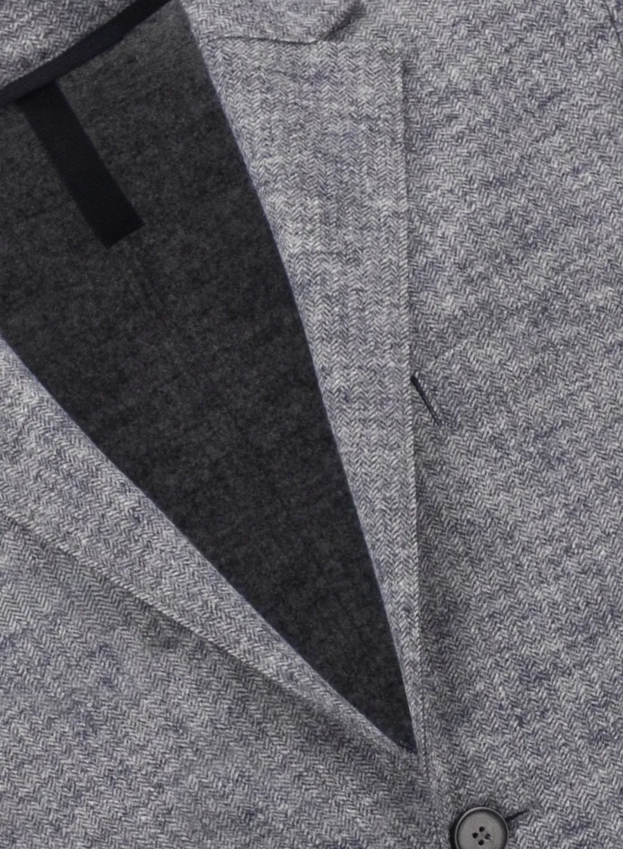 Blazer micro herringbone sold by Harris Wharf London product image thumbnail 5
