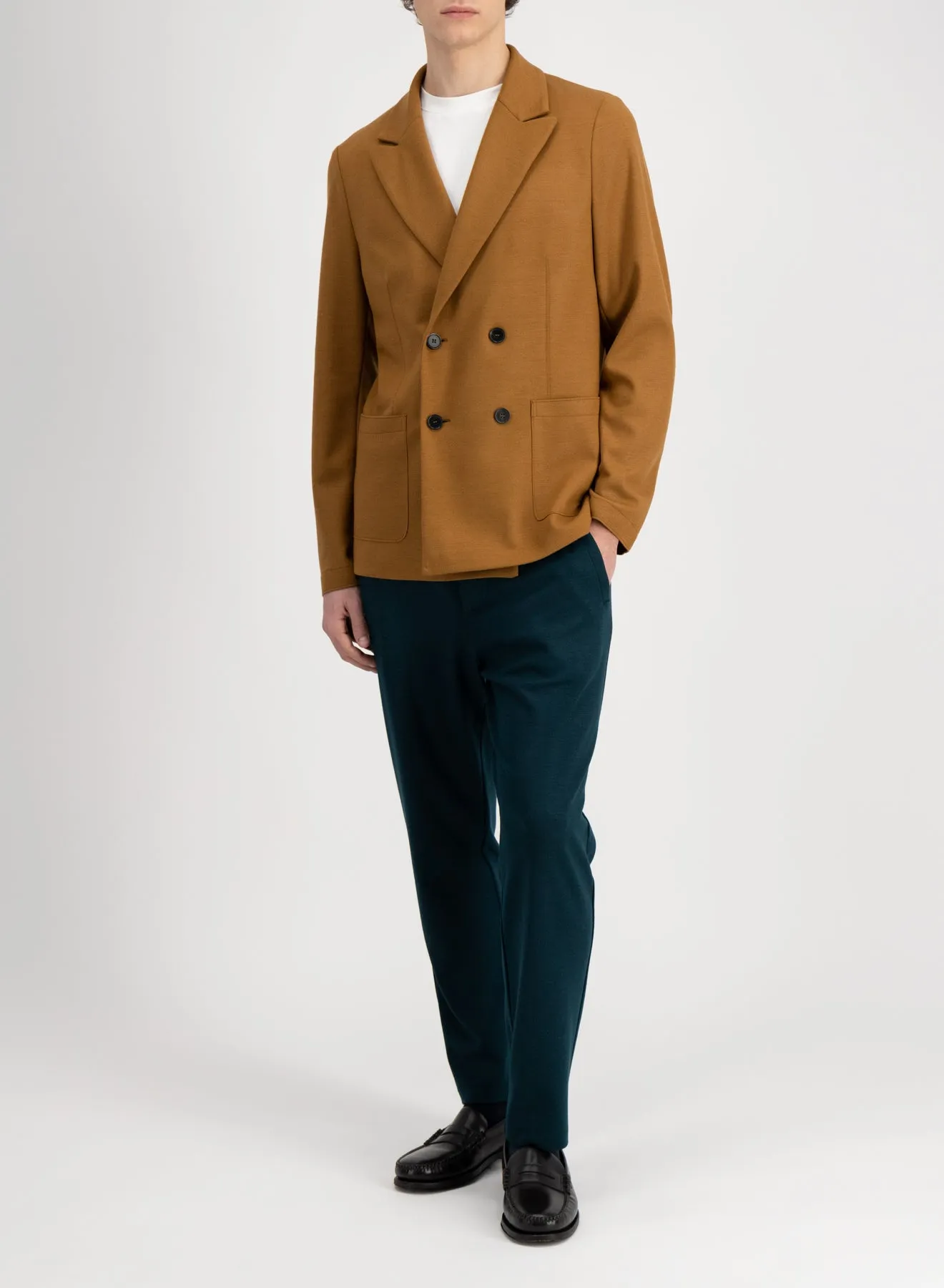 Peak lapel blazer superfine merino sold by Harris Wharf London product image thumbnail 5