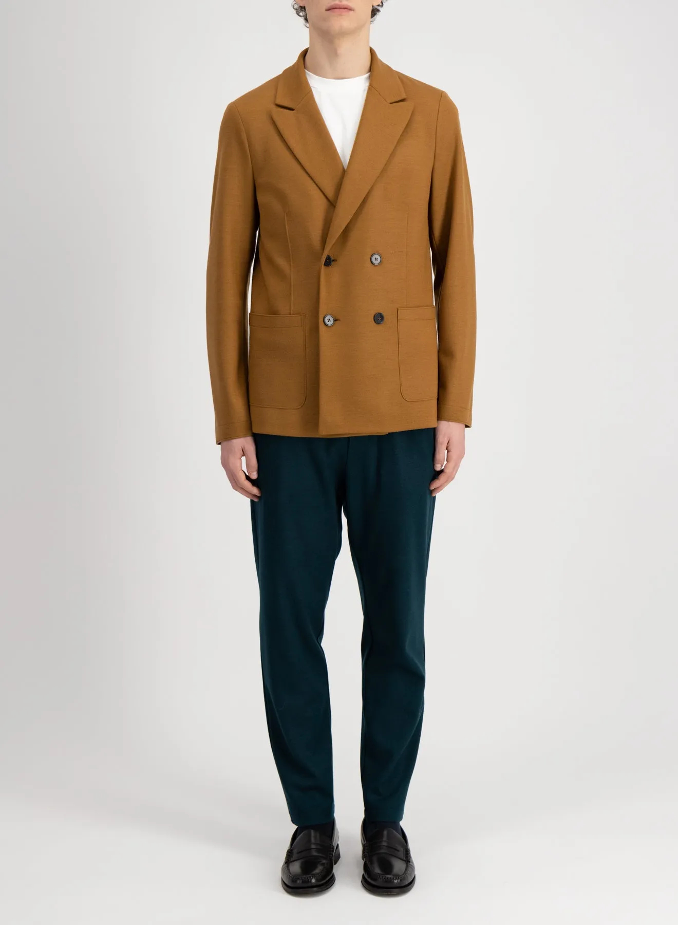 Peak lapel blazer superfine merino sold by Harris Wharf London product image thumbnail 2