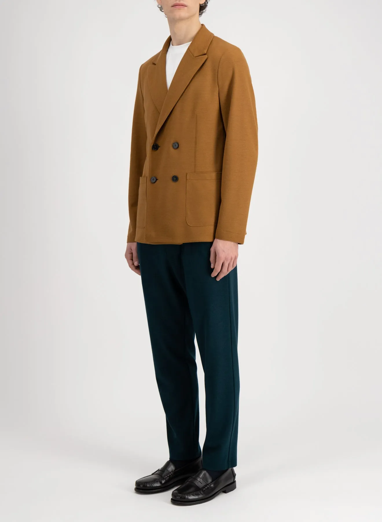 Peak lapel blazer superfine merino sold by Harris Wharf London product image thumbnail 3