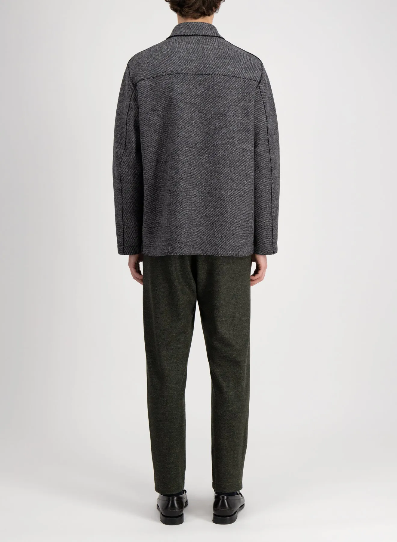 Utility jacket in jacquard sold by Harris Wharf London product image thumbnail 4