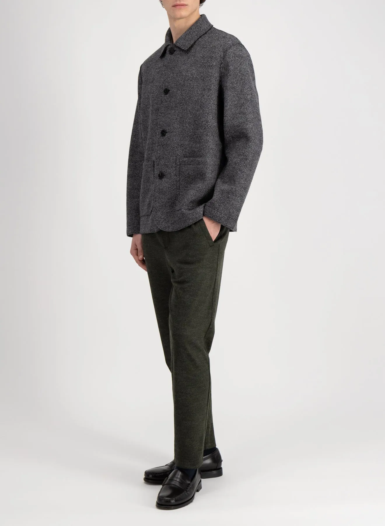 Utility jacket in jacquard sold by Harris Wharf London product image thumbnail 5