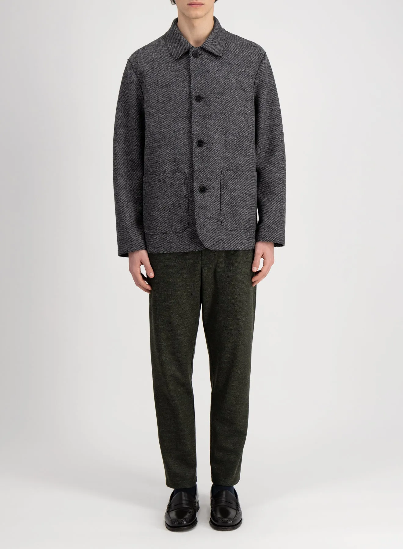 Utility jacket in jacquard sold by Harris Wharf London product image thumbnail 2