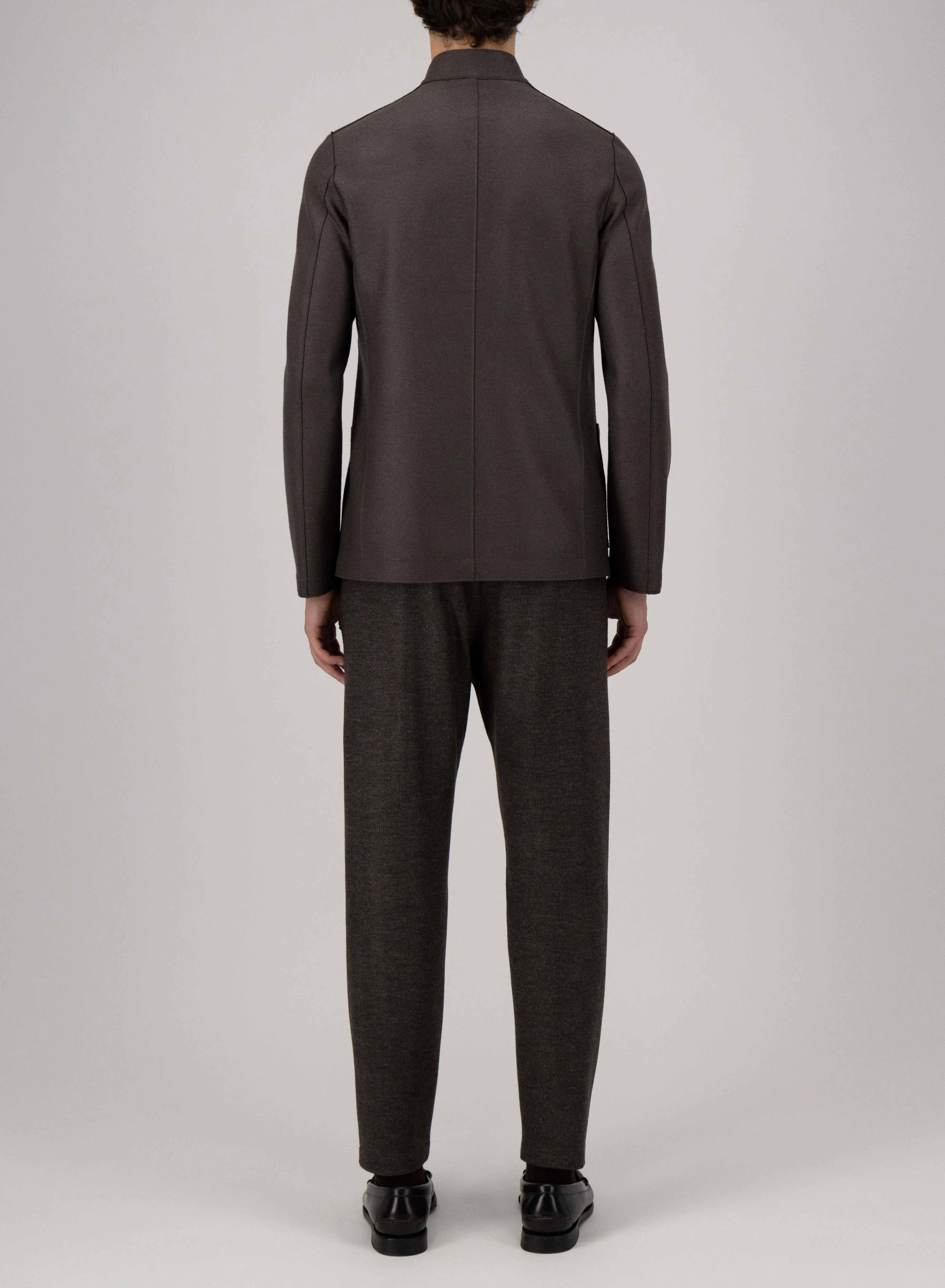 Nehru jacket light pressed wool sold by Harris Wharf London product image thumbnail 4