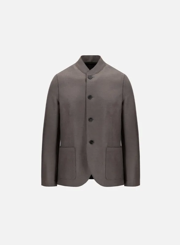 Nehru jacket light pressed wool made by Harris Wharf London