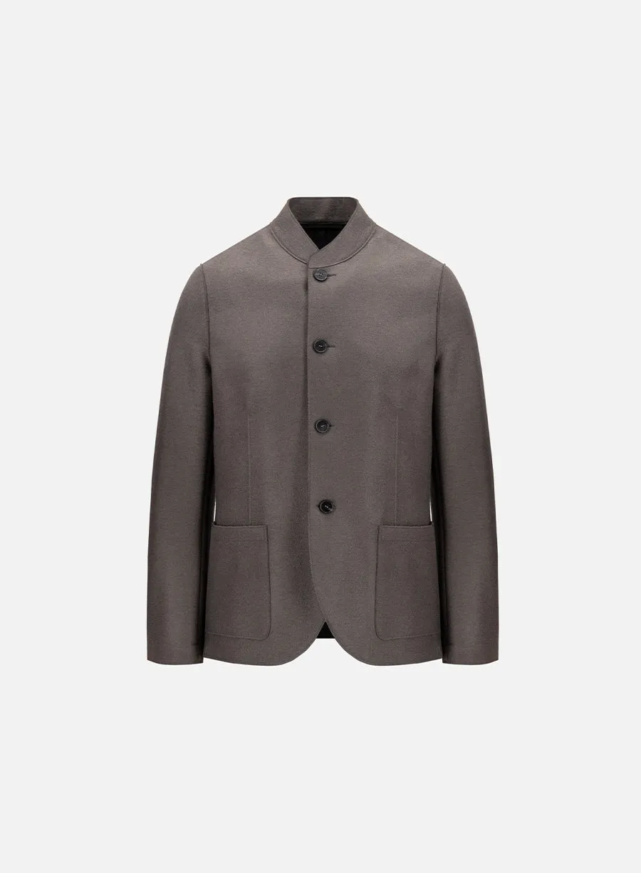 Nehru jacket light pressed wool sold by Harris Wharf London