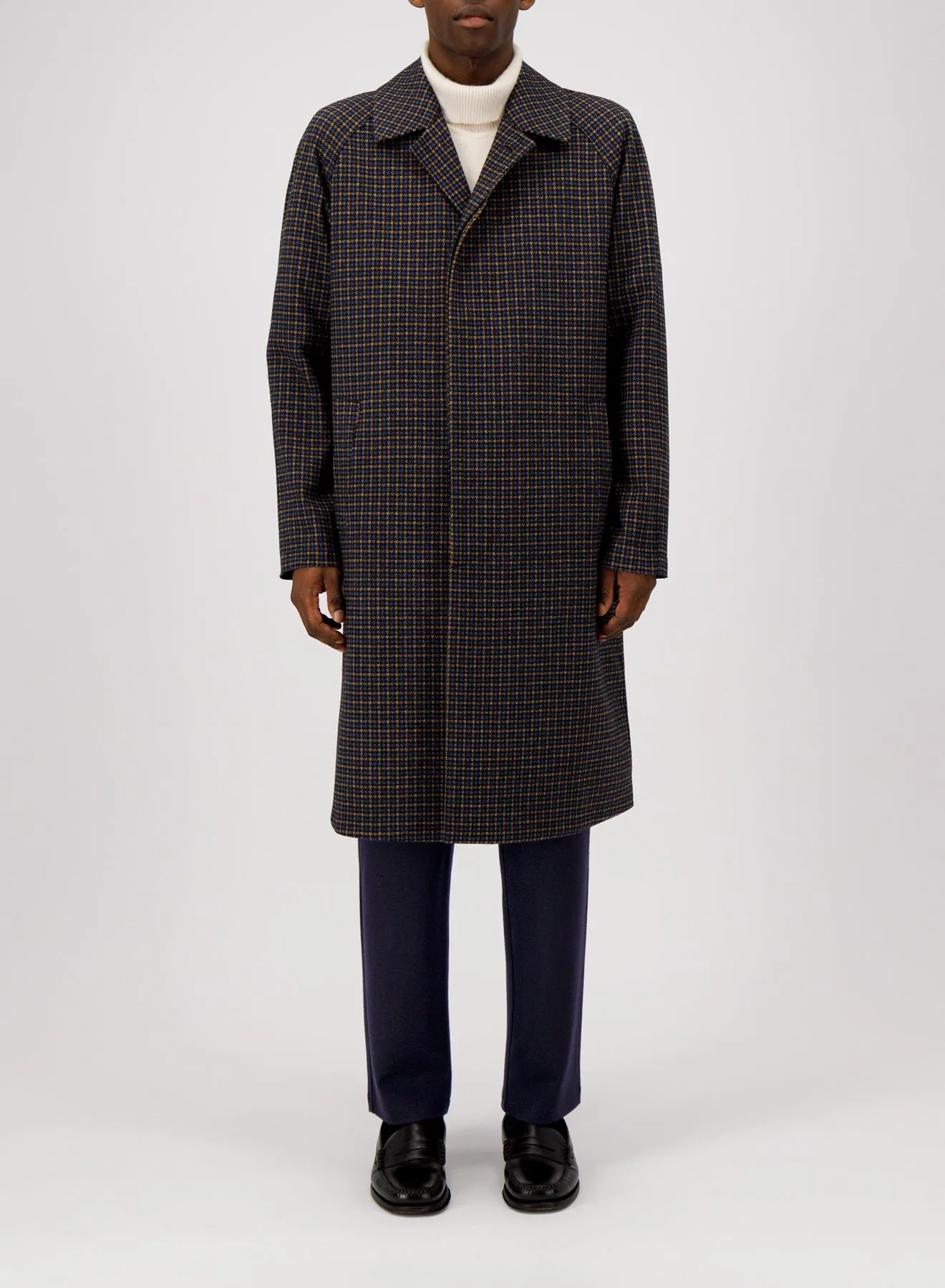 Fly front balmacaan tattersall sold by Harris Wharf London product image thumbnail 2