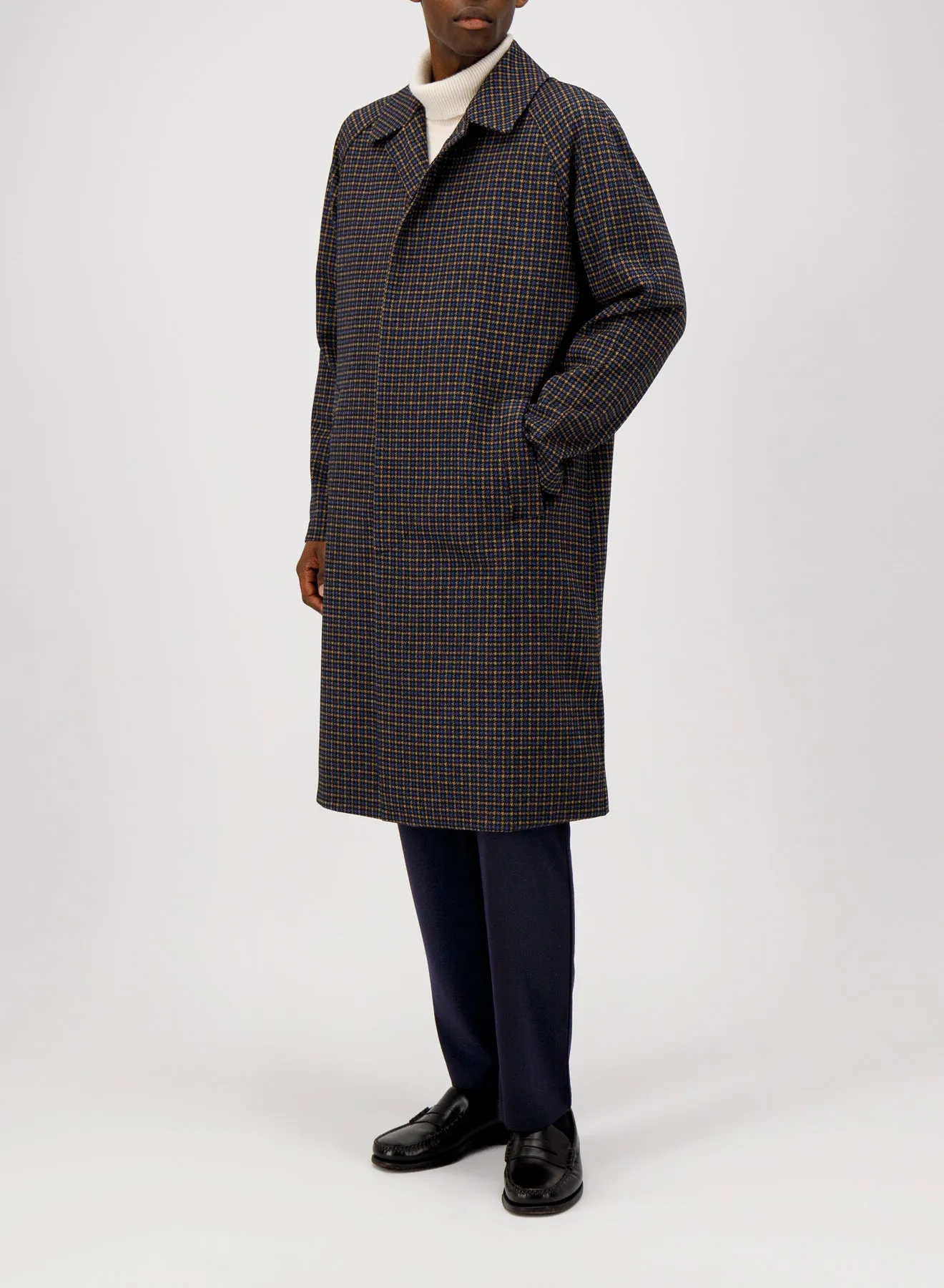 Fly front balmacaan tattersall sold by Harris Wharf London product image thumbnail 3