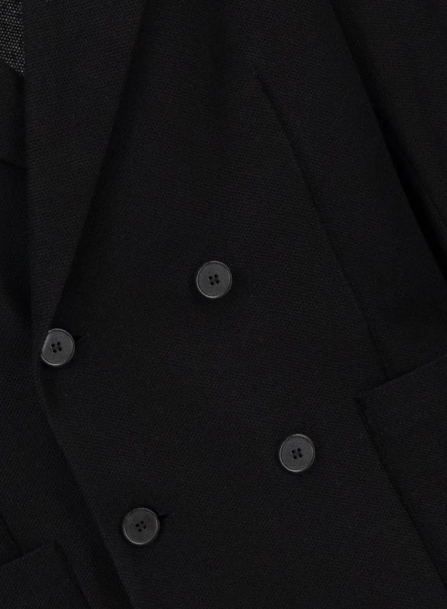 Peak lapel blazer honeycomb crafted with Loro Piana fabric sold by Harris Wharf London product image thumbnail 5