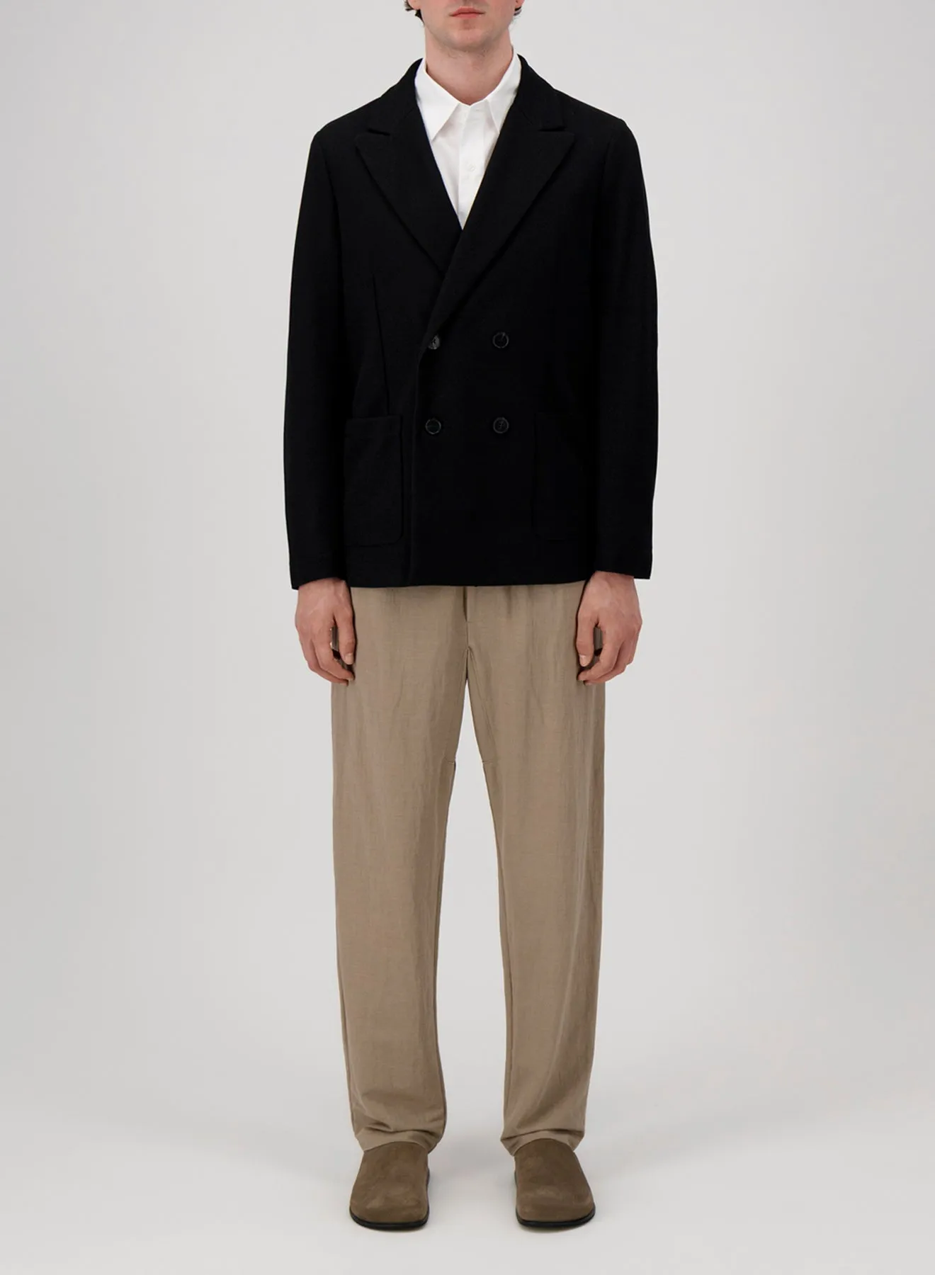 Peak lapel blazer honeycomb crafted with Loro Piana fabric sold by Harris Wharf London product image thumbnail 2