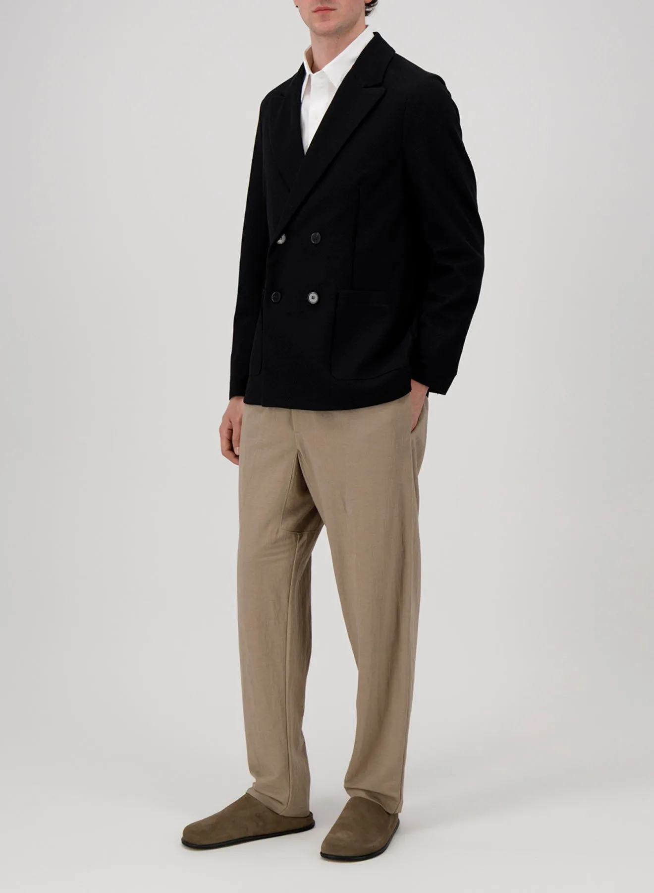 Peak lapel blazer honeycomb crafted with Loro Piana fabric sold by Harris Wharf London product image thumbnail 3