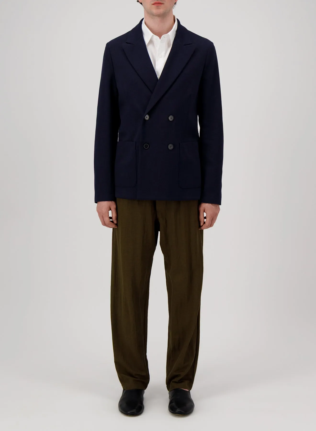 d.b. peak lapel blazer diagonal crafted with Loro Piana fabric sold by Harris Wharf London product image thumbnail 3