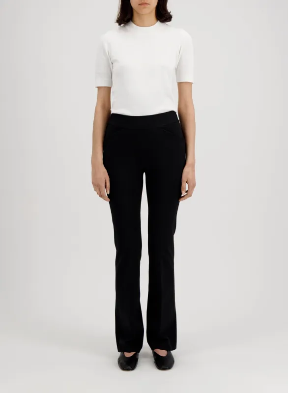 long flared leggings techno viscose sold by Harris Wharf London